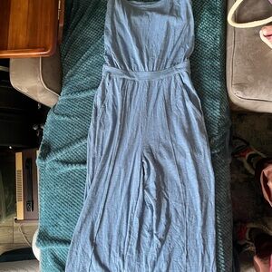 Blue Sleeveless Jumpsuit